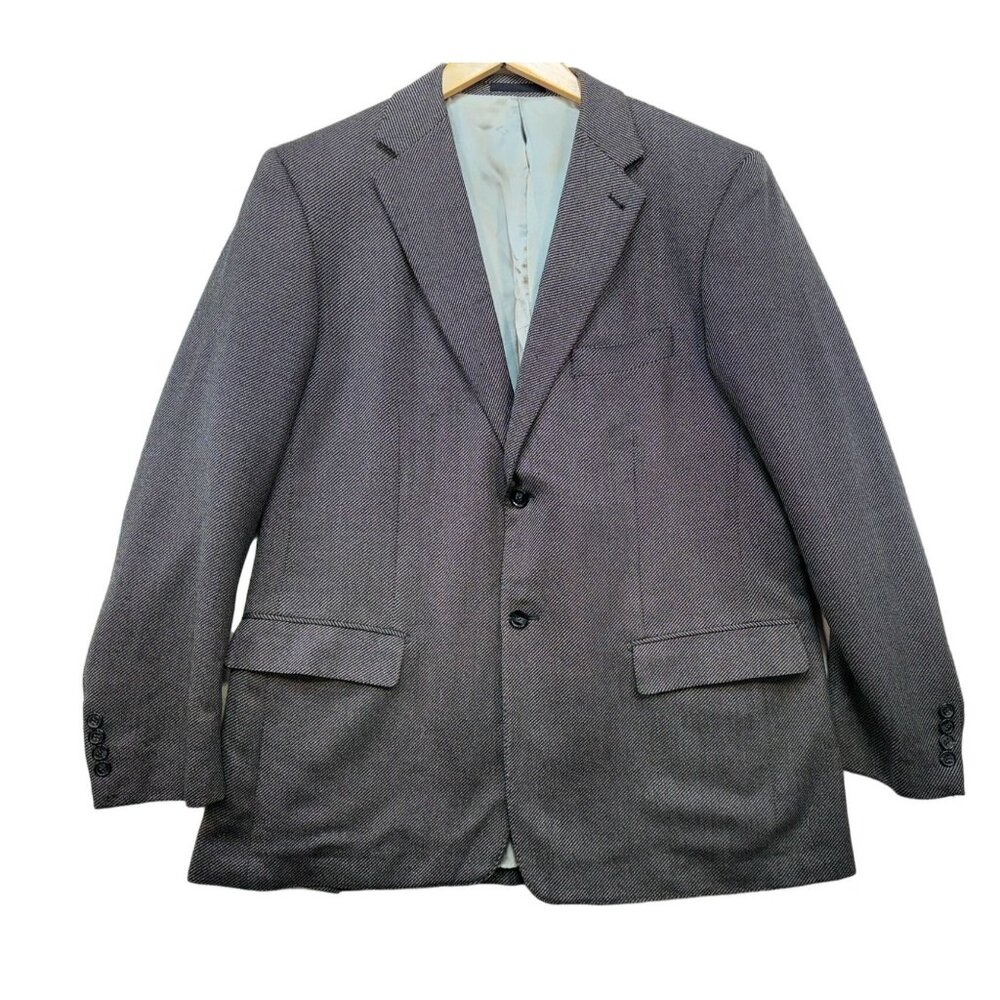 Jhane Barnes Mens Wool Preppy Academia Sportscoat Blazer Size 44 Grey